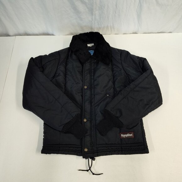 RefrigiWear Insulated Bomber Jacket Full Zip Ribbed Cuffs & Waist Men Small USA - Picture 1 of 13